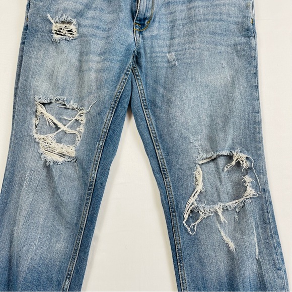 Zara Woman Premium Denim Collection Distressed Ripped Blue Jeans Women’s USA- 8 - Picture 6 of 16
